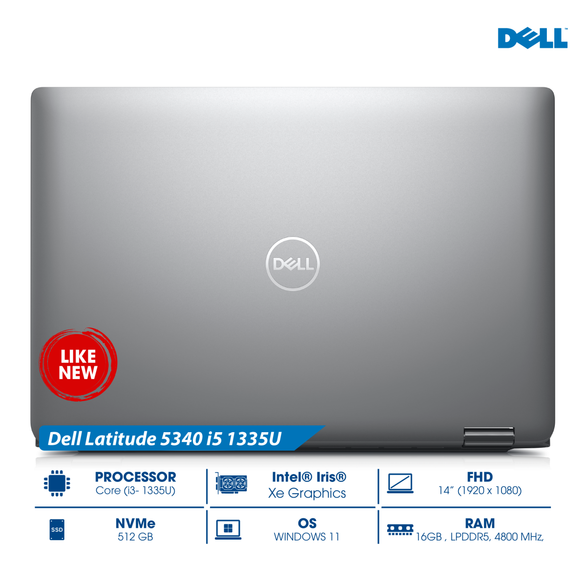 Laptop Dell Latitude 5340 i5 Gen 13th Ram 16gb ssd 512gb màn hình 13 inch