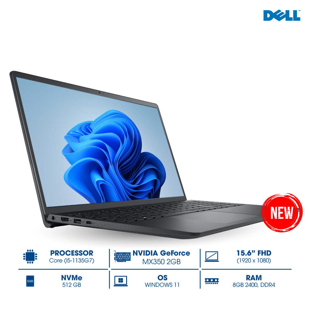 Laptop Dell Vostro 3510 Core i5-1135G7 chính hãng Dell, laptop có card đồ họa rời hỗ trợ thiết kế