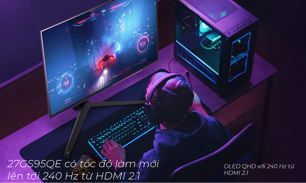 27GS95QE có tốc độ làm mới lên tới 240 Hz từ HDMI 2.1