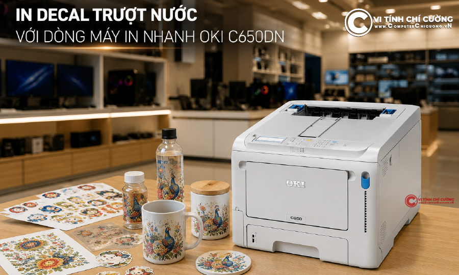 In decal trượt nước water slide decal bằng máy in nhanh OKI tại Cường OKI - Computer Chí Cường