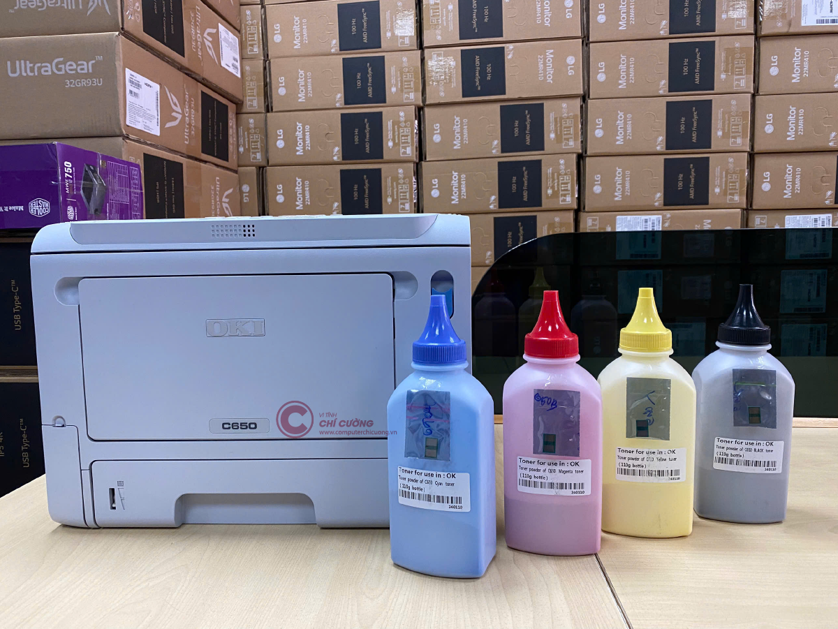 huong dãn nap muc chuyen dung tuong thích máy in laser màu OKI C650 tai nha