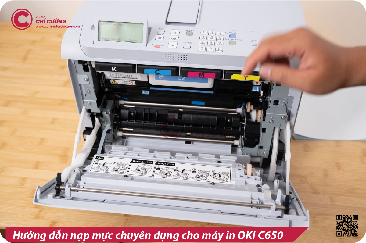 TẮT MÁY IN TRƯỚC KHI THÁO HỘP MƯC OKI C650