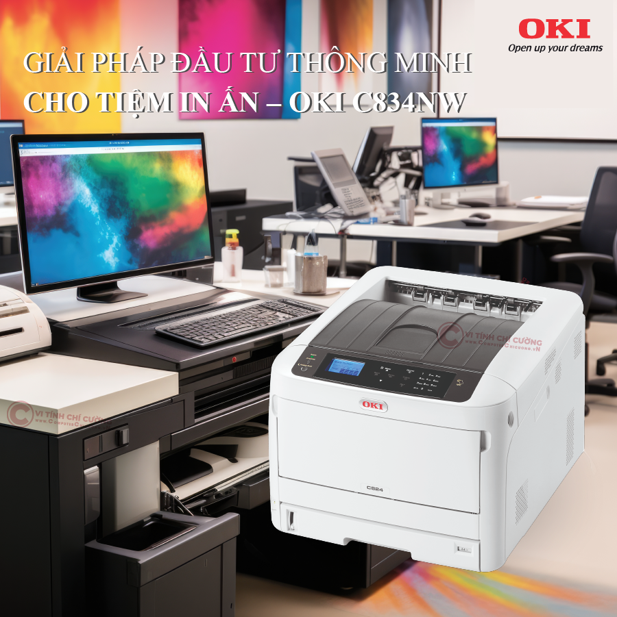 Giải pháp đầu tư thông minh cho tiệm in ấn – OKI C834nw