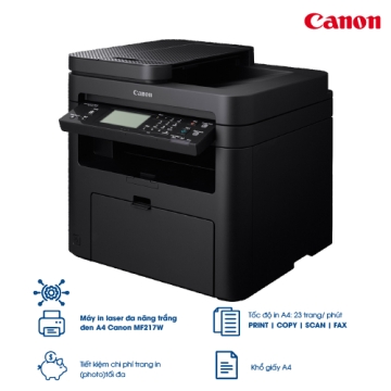 Máy in laser trắng đen đa chức năng Canon MF217W In scan fax copy